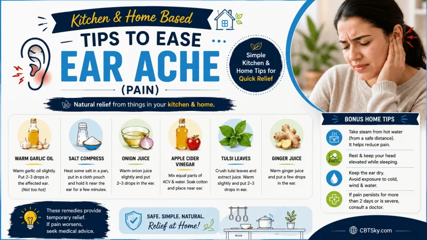 Kitchen and Home based tips to ease Ear Ache (pain).