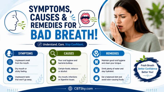 Symptoms, Causes and Remedies for Bad Breath!!
